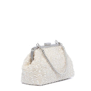 Clutch in tessuto color champagne con paillettes - TreemmeCreazioni