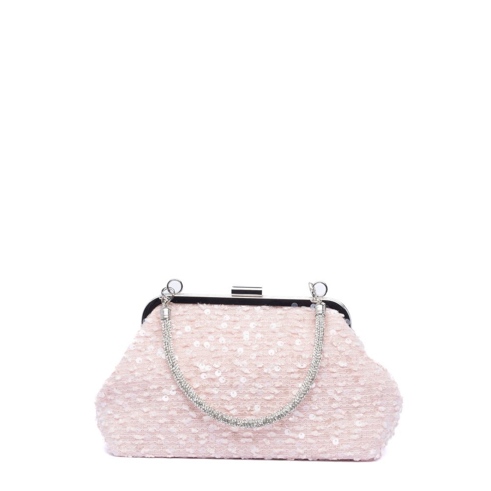 Clutch in tessuto color rosa con paillettes - TreemmeCreazioni