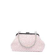 Clutch in tessuto color rosa con paillettes - TreemmeCreazioni