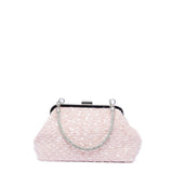 Clutch in tessuto color rosa con  paillettes