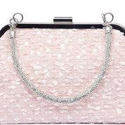 Clutch in tessuto color rosa con paillettes - TreemmeCreazioni
