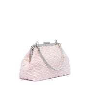 Clutch in tessuto color rosa con paillettes - TreemmeCreazioni