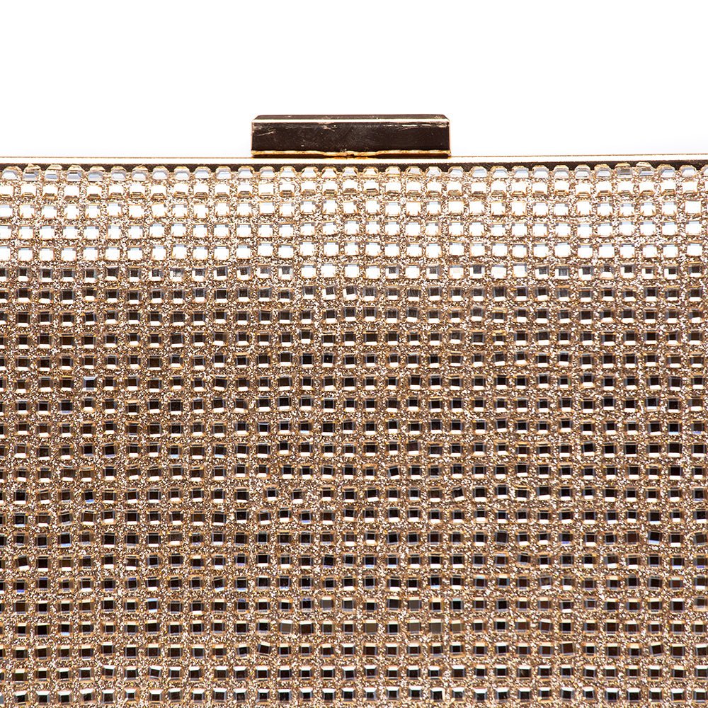 Clutch in tessuto con cristalli. - TreemmeCreazioni