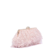 Clutch in tessuto rosa effetto sfrangiato - TreemmeCreazioni