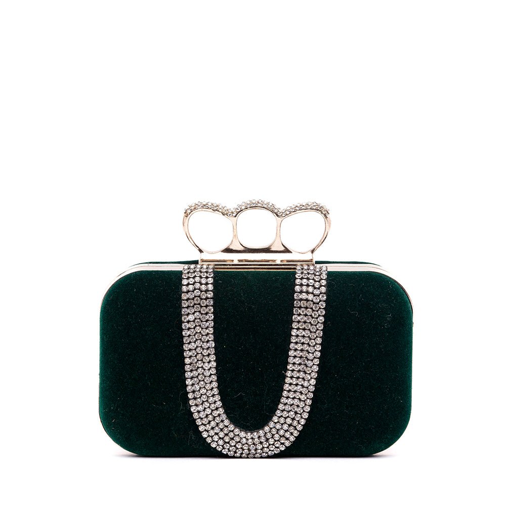 Clutch in velluto con cristalli. - TreemmeCreazioni