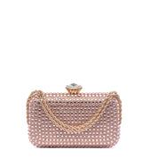 Clutch rigida con chiusura gioiello rosa - TreemmeCreazioni