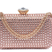 Clutch rigida con chiusura gioiello rosa - TreemmeCreazioni