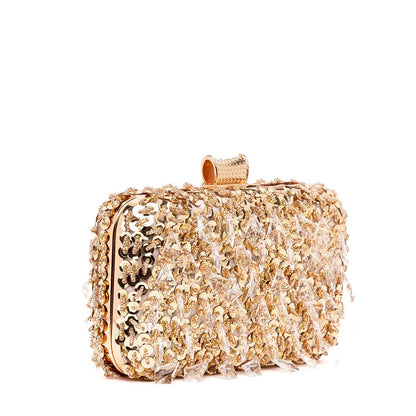 Clutch rigida in maxi paillettes a cristalli. - TreemmeCreazioni