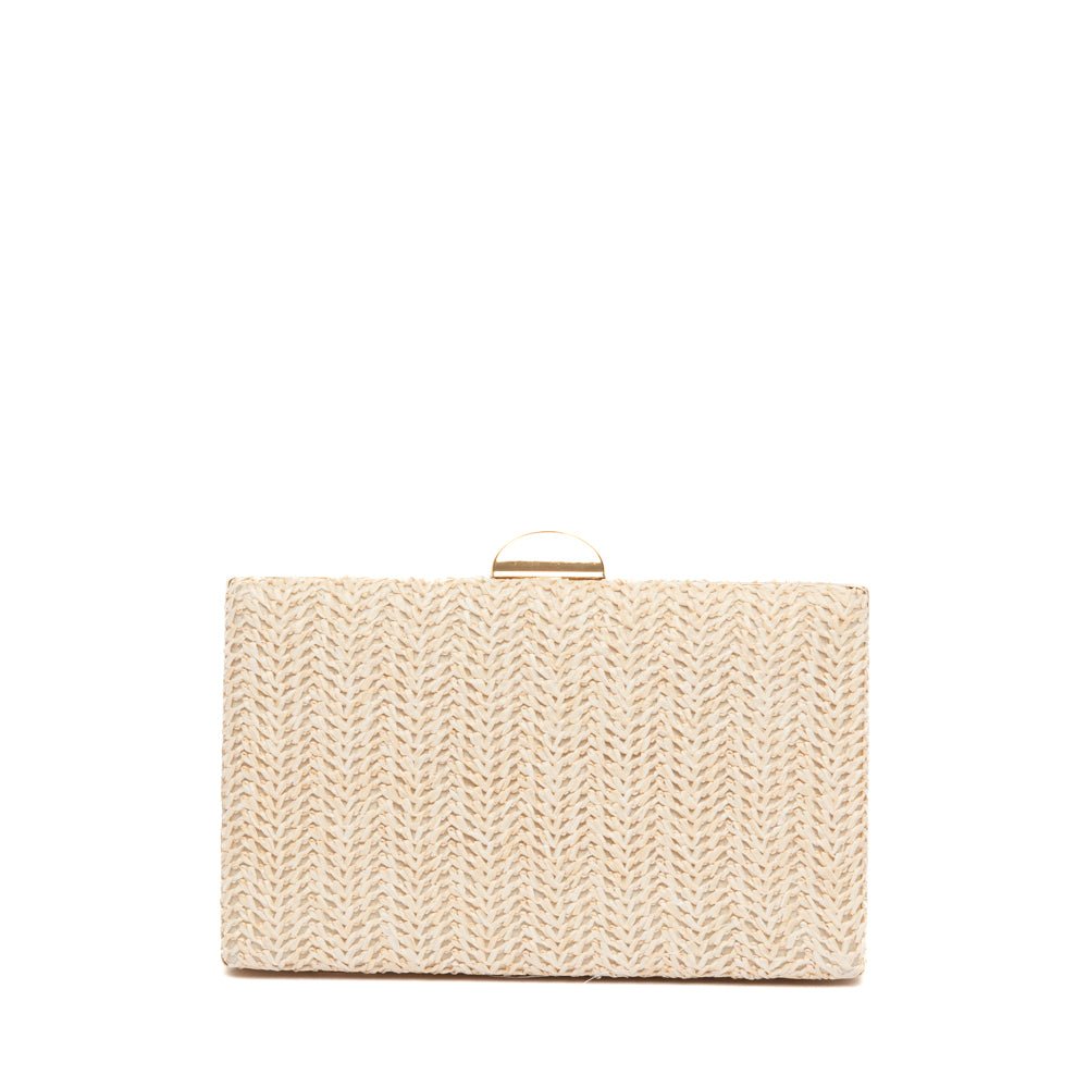 Clutch rigida in rafia cerata burro - TreemmeCreazioni