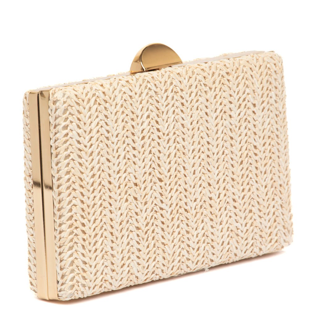 Clutch rigida in rafia cerata burro - TreemmeCreazioni