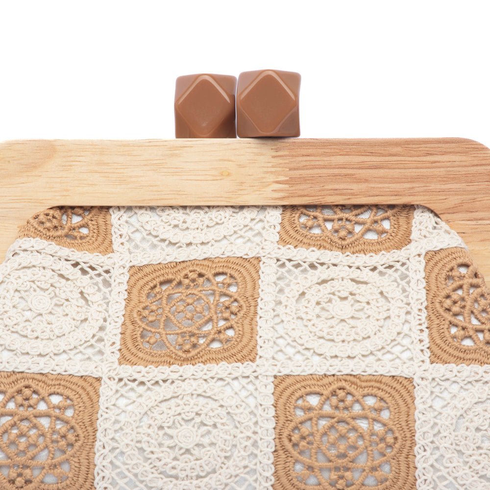 Clutch stile macramè burro e beige - TreemmeCreazioni