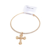 Collana con croce effetto oro.