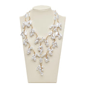 Collana con doppi fili con pietre avorio - TreemmeCreazioni