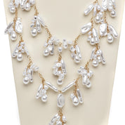 Collana con doppi fili con pietre avorio - TreemmeCreazioni