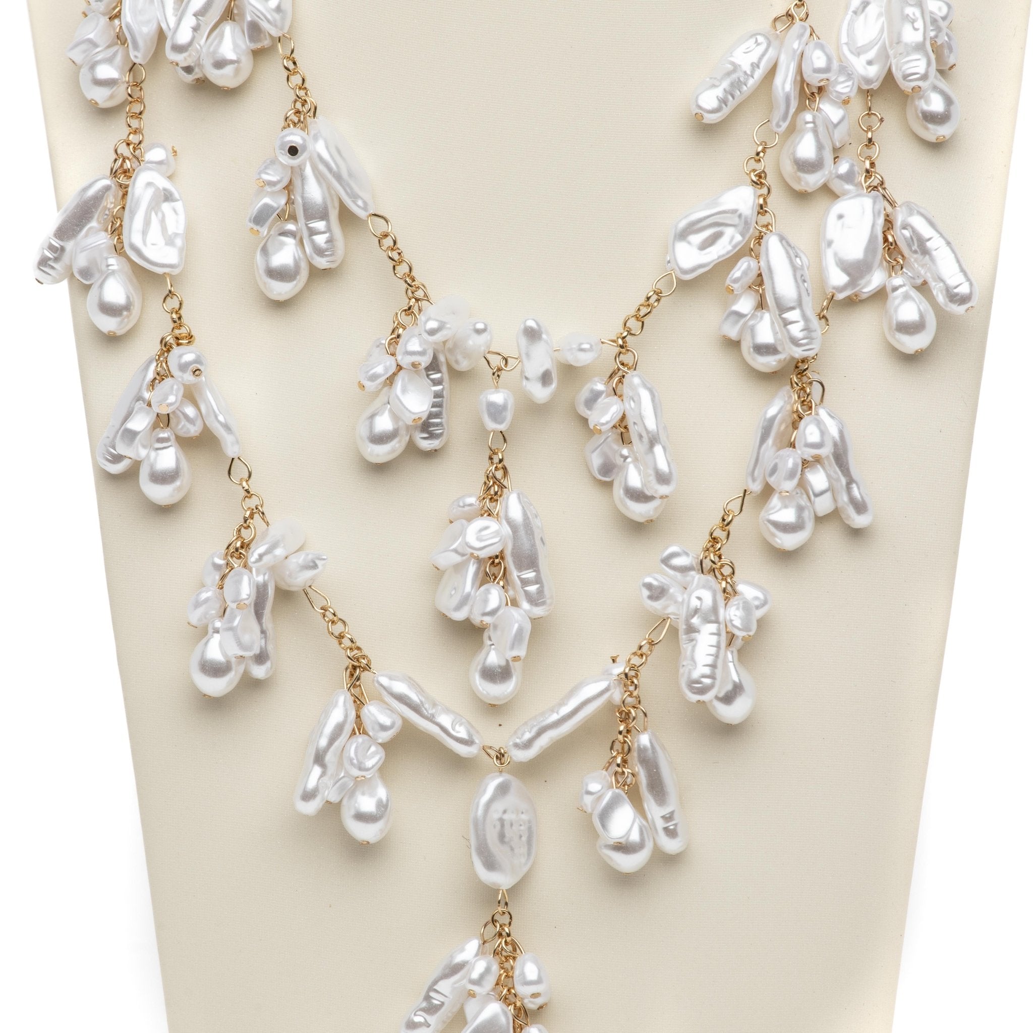 Collana con doppi fili con pietre avorio - TreemmeCreazioni