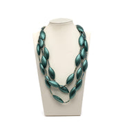 Collana con triplo filo a pietre verdi. - TreemmeCreazioni