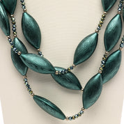 Collana con triplo filo a pietre verdi. - TreemmeCreazioni