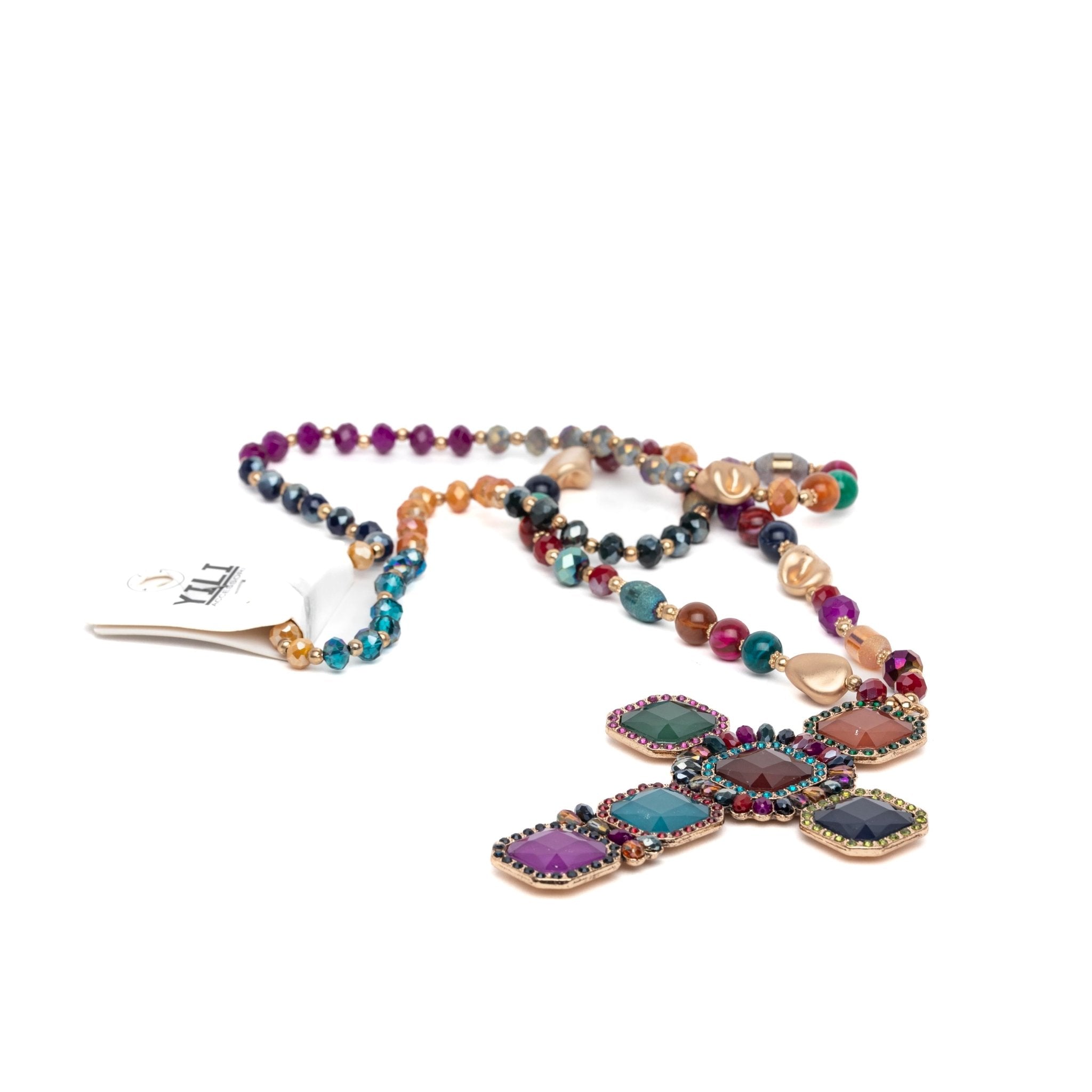 Collana lunga pendente con croce. - TreemmeCreazioni