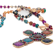 Collana lunga pendente con croce. - TreemmeCreazioni