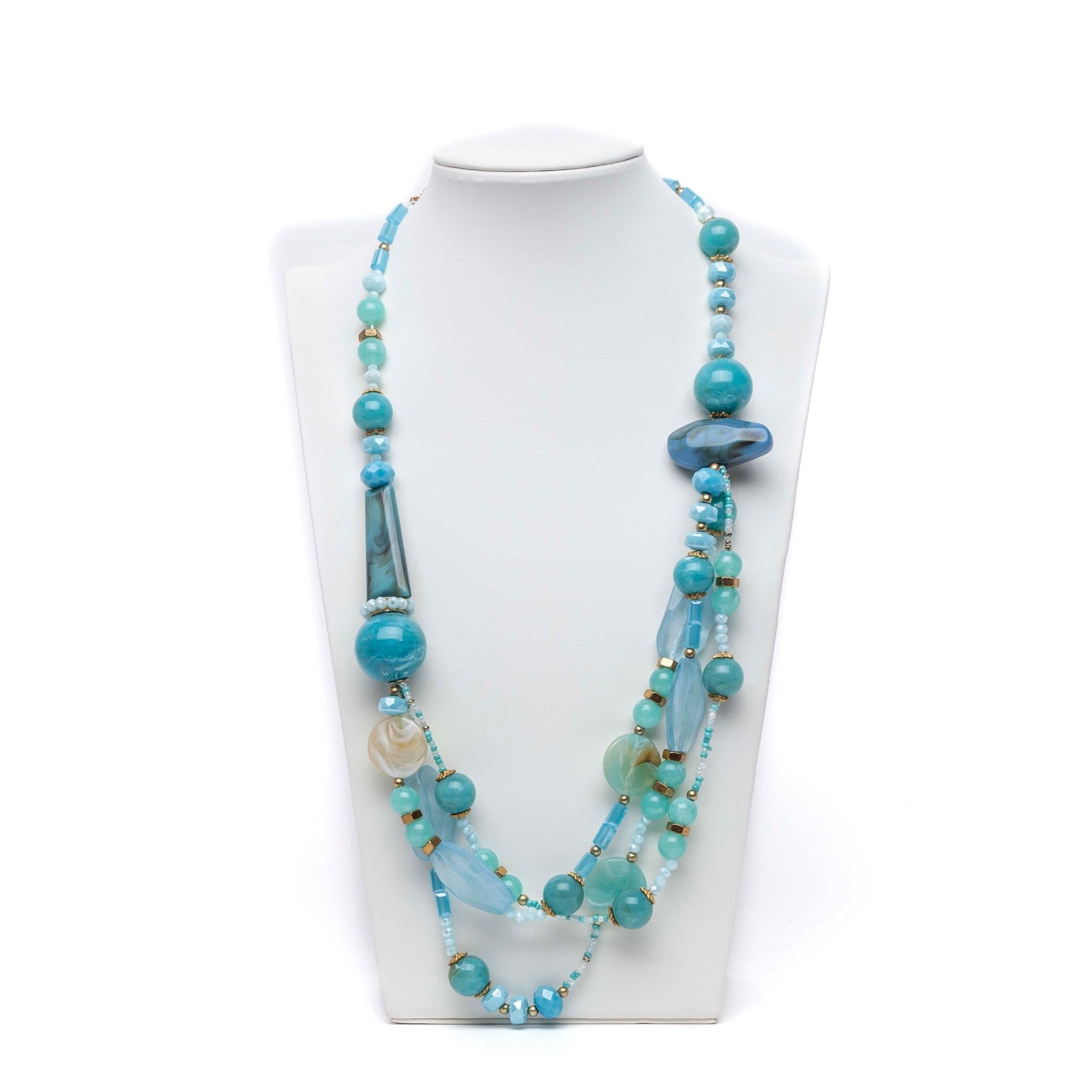 Collana lunga turchese con applicazioni. - TreemmeCreazioni