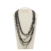 Collana multistrati argento e nero. - TreemmeCreazioni