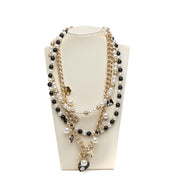 Collana multistrati con catena dorata e perle. - TreemmeCreazioni