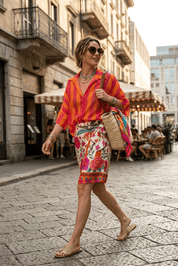 Completo camicia e gonna arancione - TreemmeCreazioni