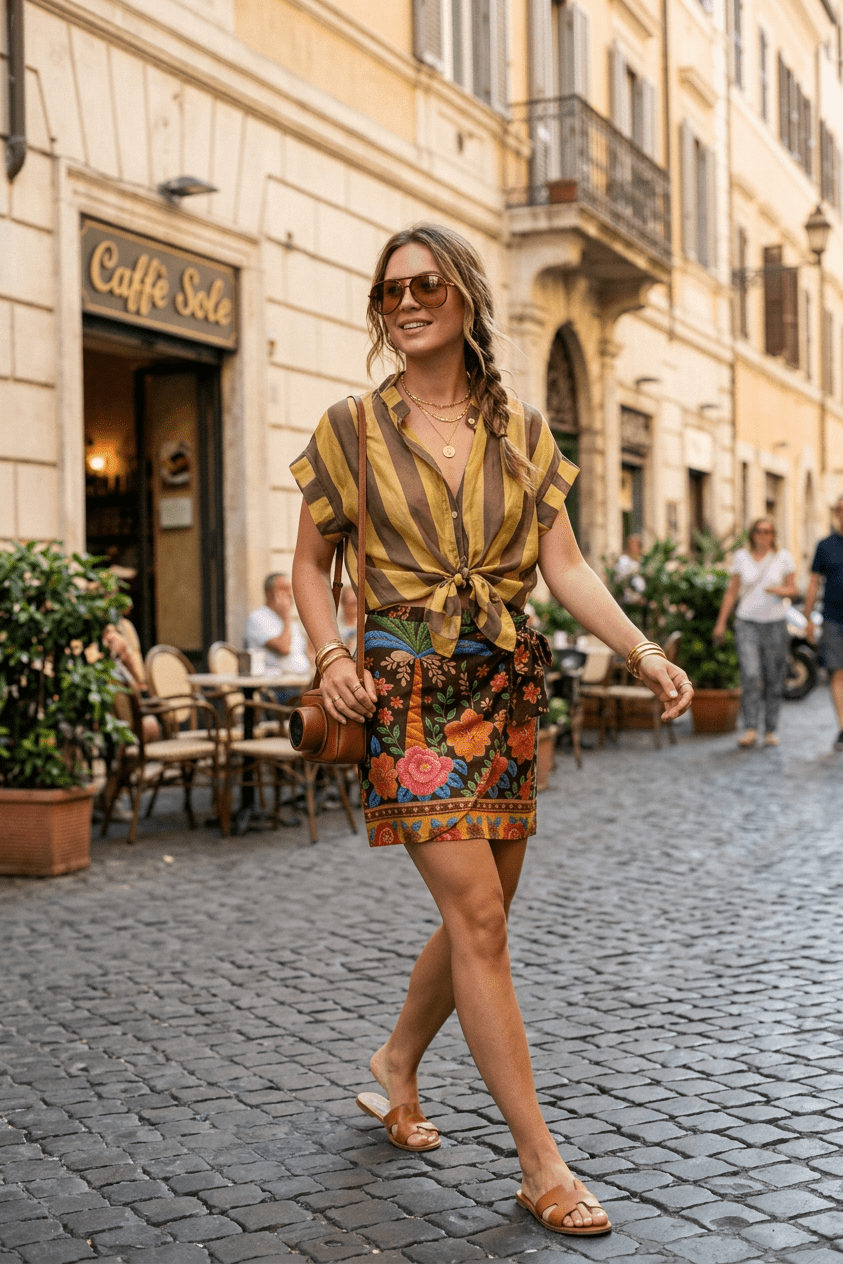 Completo camicia e gonna marrone - TreemmeCreazioni