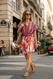 Completo camicia e gonna rosa - TreemmeCreazioni