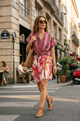 Completo camicia e gonna rosa