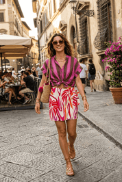 Completo camicia e gonna rosa - TreemmeCreazioni