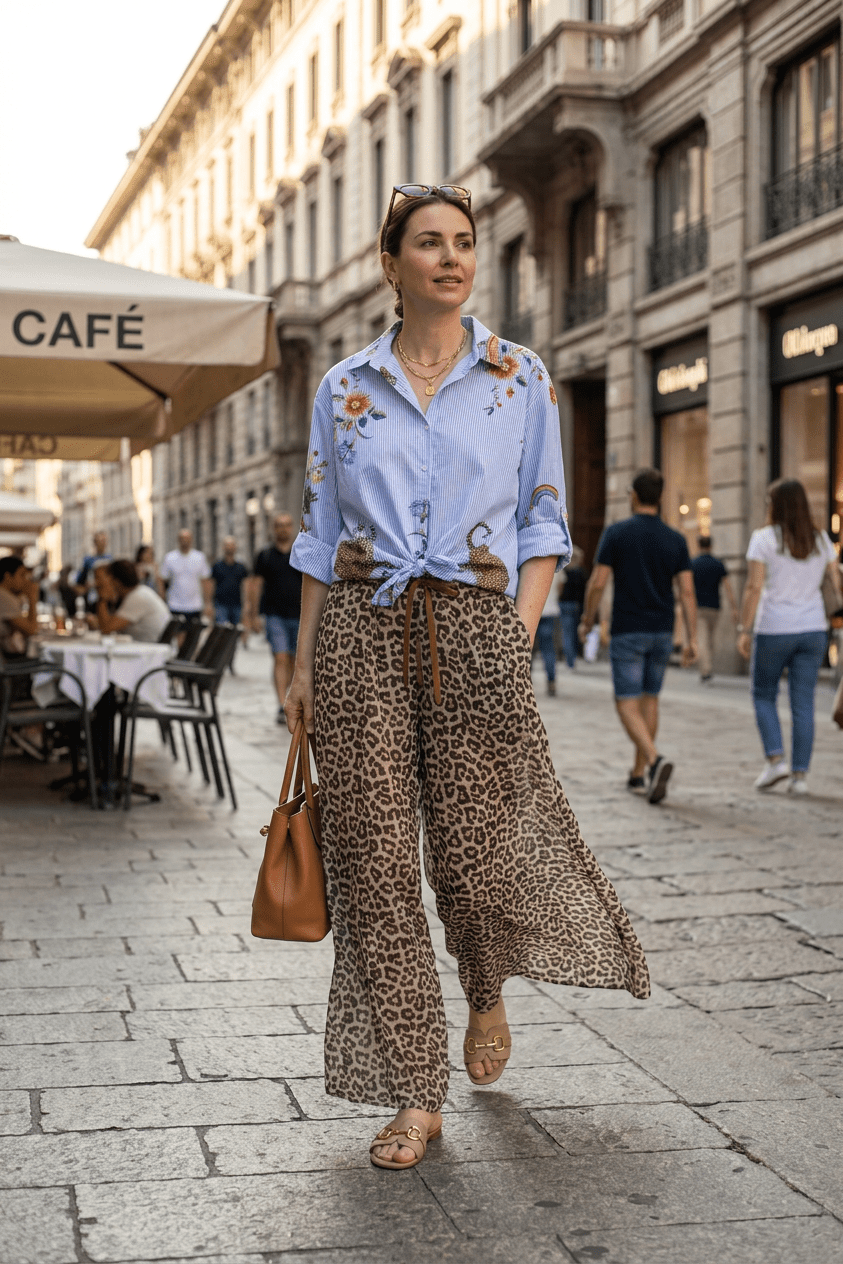 Completo camicia e pantalone animalier - TreemmeCreazioni