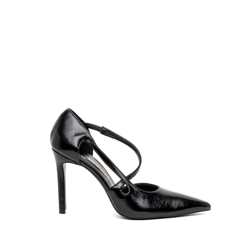 Décolleté in ciack nero con cinturino. - TreemmeCreazioni