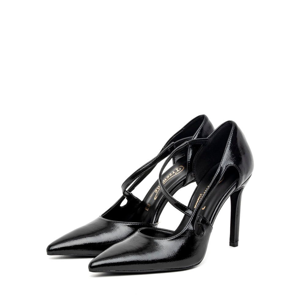 Décolleté in ciack nero con cinturino. - TreemmeCreazioni
