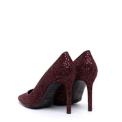 Décolleté in glitterone bordeaux con tacco. - TreemmeCreazioni