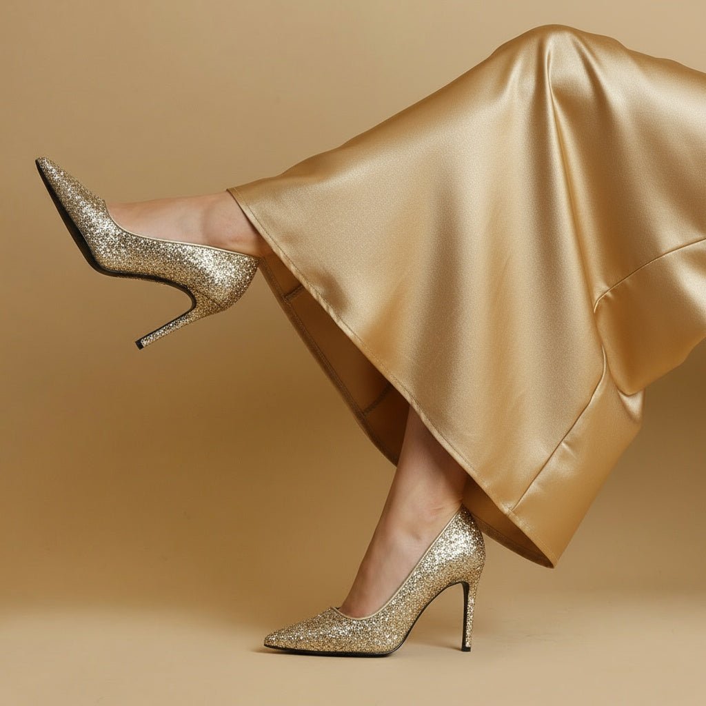 Décolleté in glitterone platino. - TreemmeCreazioni