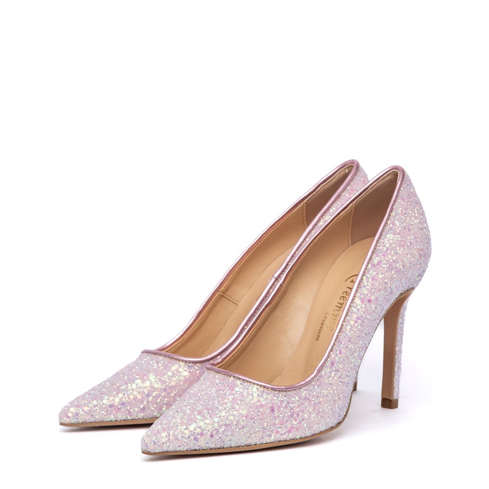 Décolleté in glitterone rosa pastello - TreemmeCreazioni