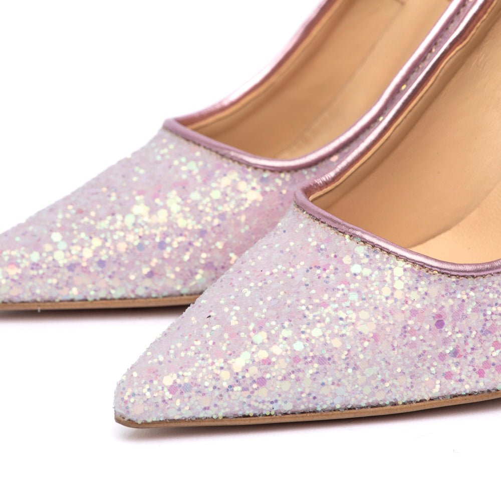 Décolleté in glitterone rosa pastello - TreemmeCreazioni