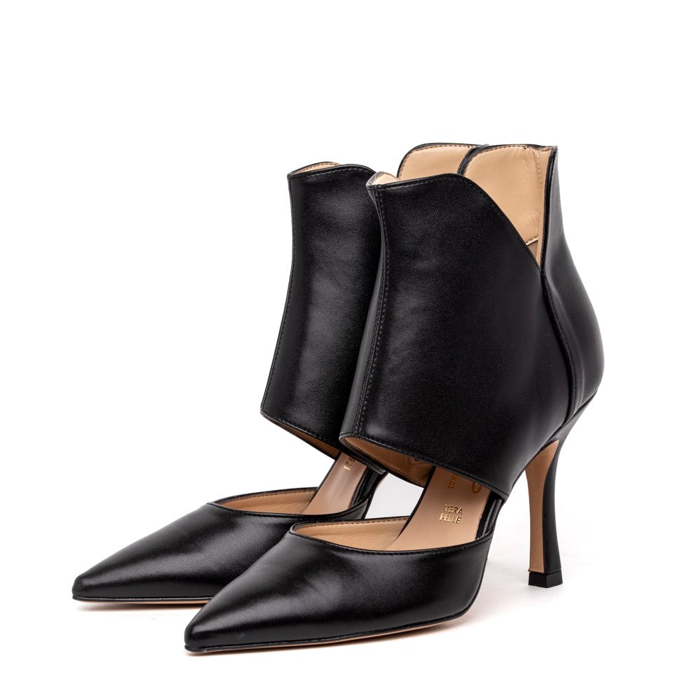 Décolleté in liz nero con cerniera. - TreemmeCreazioni