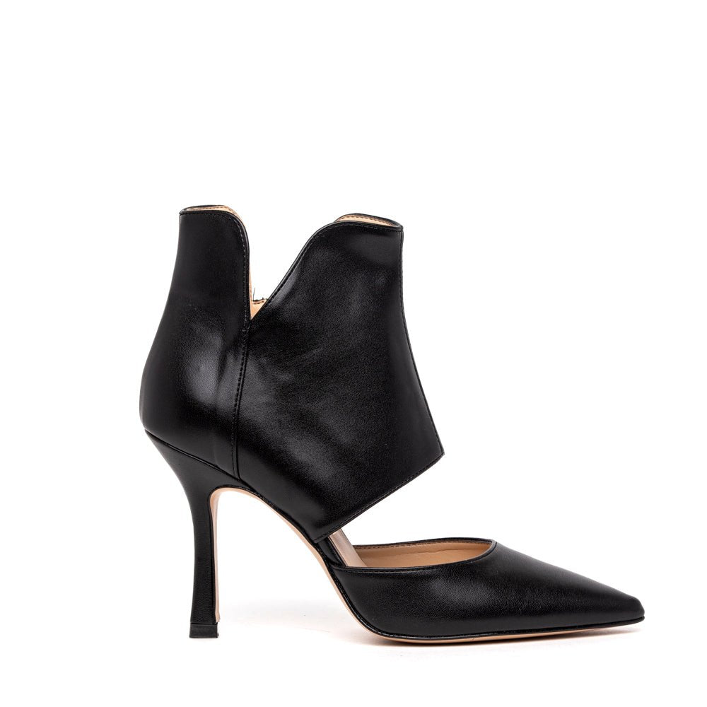 Décolleté in liz nero con cerniera. - TreemmeCreazioni