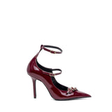 Décolleté in naplak rosso bordeaux con cinturini