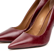Décolleté in nappa bordeaux con forma a punta - TreemmeCreazioni