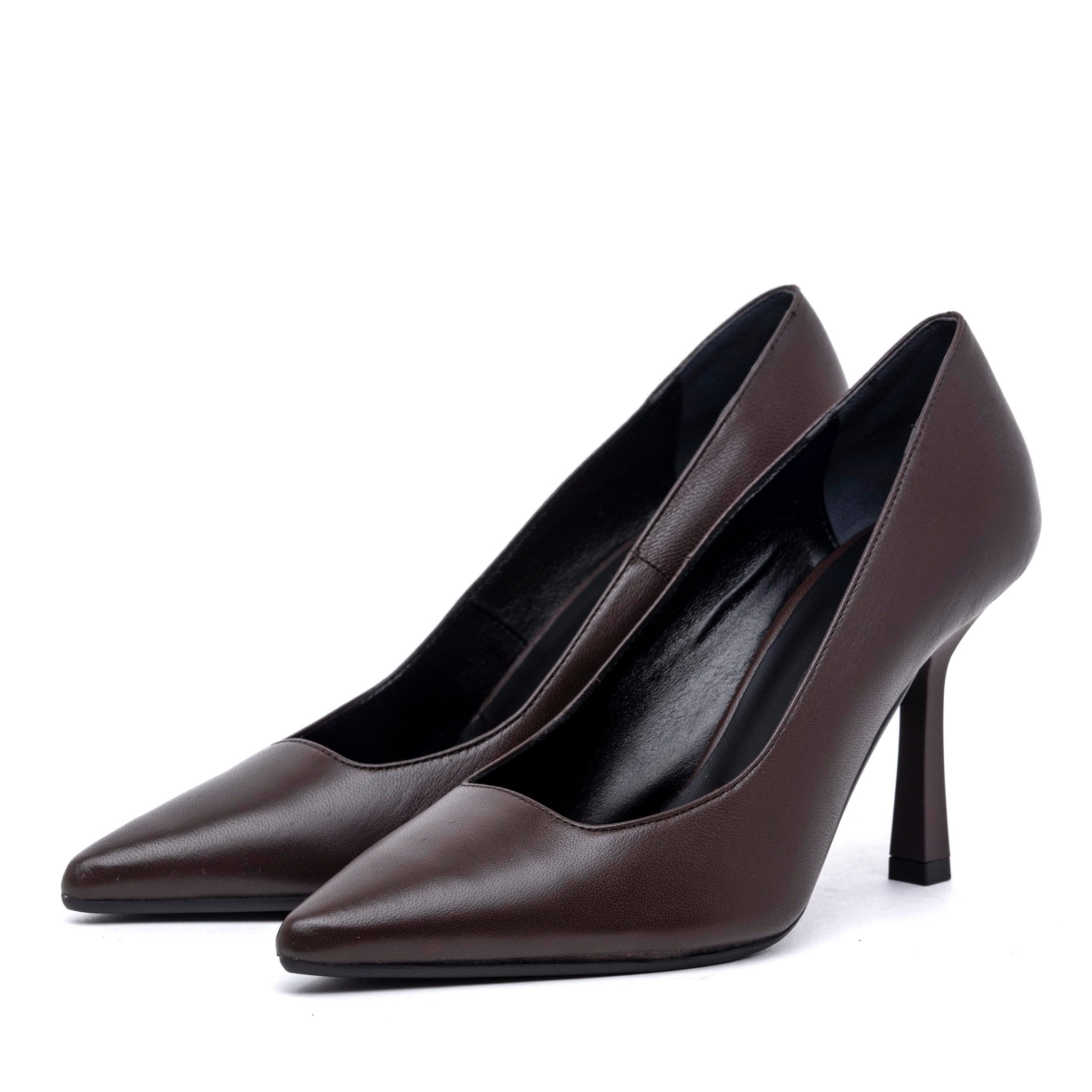 Décolleté in pelle di vitello cioccolato. - TreemmeCreazioni