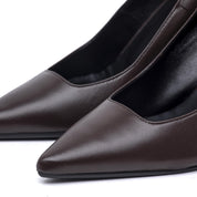 Décolleté in pelle di vitello cioccolato. - TreemmeCreazioni