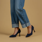 Décolleté in snegg blu navy. - TreemmeCreazioni