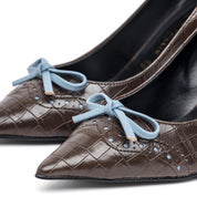 Décolleté in stampa cocco cioccolato con fiocco. - TreemmeCreazioni