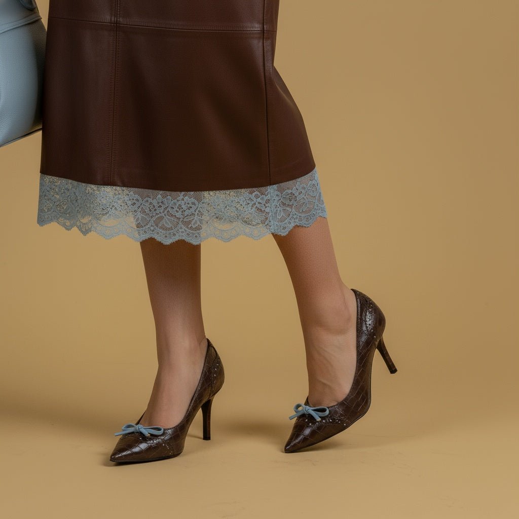 Décolleté in stampa cocco cioccolato con fiocco. - TreemmeCreazioni