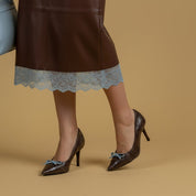 Décolleté in stampa cocco cioccolato con fiocco. - TreemmeCreazioni