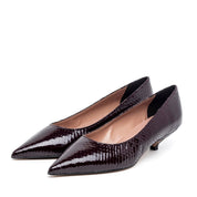 Décolleté in stampa pitonata bordeaux. - TreemmeCreazioni