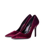 Décolleté in velluto bordeaux con tacco. - TreemmeCreazioni